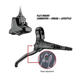 BTWIN Hydraulická brzda R280 pravá zadná páčka bez kotúča čierna 1350 mm