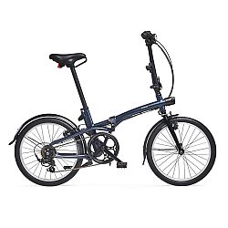 BTWIN Skladací bicykel Fold 500 tmavomodrý