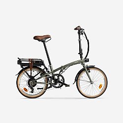 BTWIN Skladací elektrobicykel E-FOLD 500 zelený khaki