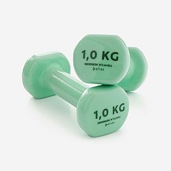 DOMYOS ČINKY NA FITNESS 2 × 1 KG ZELENÉ zelená 1kg