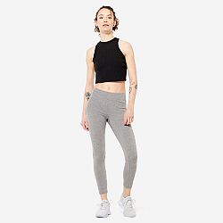 DOMYOS Dámske 7/8 legíny Fit+ 500 Slim na fitness sivé melírované šedá XL (W35 L31)