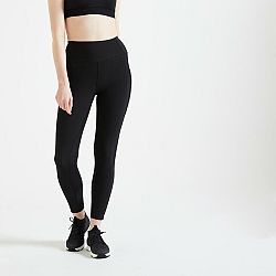 DOMYOS DÁMSKE LEGÍNY 100 NA FITNESS čierne XS (W26 L30)