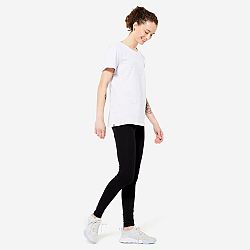 DOMYOS Dámske legíny na fitness Slim Fit+ 500 čierne XS (W26 L30)