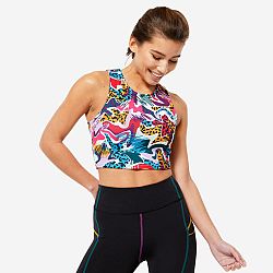 DOMYOS Dámsky crop top FTA 120 viacfarebný viacfarebná M