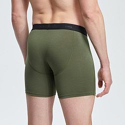 FORCLAZ Pánske boxerky MT500 z vlny merino na horskú turistiku khaki 2XL