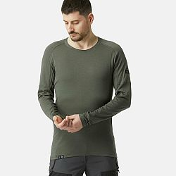 FORCLAZ Pánske tričko MT500 merino vlna s dlhým rukávom khaki 2XL