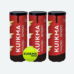 KUIKMA Loptičky na padel PB Speed tlakované trojbalenie 3 x 3 ks