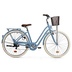 Mestský bicykel Elops 520 so zníženým rámom džínovo modrý XS