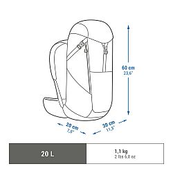 QUECHUA Batoh MH500 na horskú turistiku 20 litrov čierny S