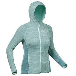 QUECHUA Dámska turistická fleecová mikina MH520 Light zelená 2XL