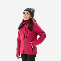 QUECHUA Detská softshellová turistická bunda MH550 7-15 rokov malinovočervená ružová 10-11 r (141-148 cm)