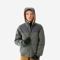 QUECHUA Detská zimná turistická bunda SH100 X-Warm do -3,5 °C nepremokavá 7-15 rokov khaki 12-13 r 151-160 cm