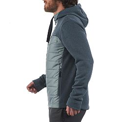 QUECHUA Pánska hybridná turistická mikina s kapucňou NH100 modrá 3XL