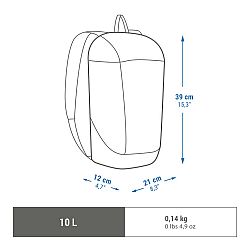 QUECHUA Turistický batoh NH Arpenaz 100 10 l s potlačou zelená 10 l