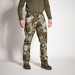 SOLOGNAC Poľovnícke hrejivé a nehlučné nohavice 100 Treemetic khaki 2XL