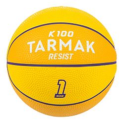 TARMAK Detská mini basketbalová lopta veľkosti 1 - K100 žltá gumená žltá 1