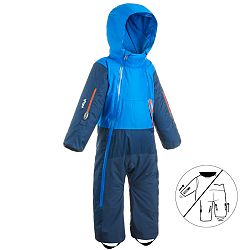 WEDZE Detská kombinéza XWarm Pull'n Fit na lyžovanie modrá 12-18 m (73-81 cm)