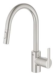 Drezová batéria Grohe Feel s vyťahovacou spŕškou, 2 prúdy supersteel 31486DC1