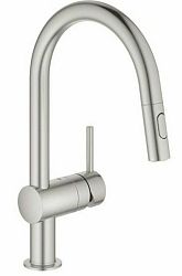 Drezová batéria Grohe Minta s vyťahovacou sprškou supersteel 32321DC2