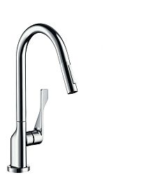 Drezová batéria Hansgrohe Axor Citterio s vyťahovacou sprškou vzhľad nerezu 39835800