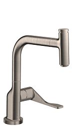 Drezová batéria Hansgrohe Axor Citterio s vyťahovacou sprškou vzhľad nerezu 39861800