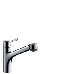 Drezová batéria Hansgrohe Talis s vyťahovacou spŕškou, 2 prúdy chróm 73860000