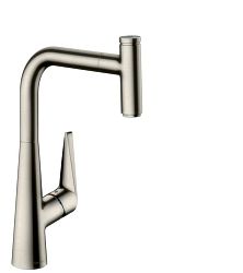 Drezová batéria Hansgrohe Talis s vyťahovacou sprškou vzhled nerezu 73853800