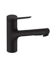 Drezová batéria Hansgrohe Zesis s vyťahovacou spŕškou, 2 prúdy čierny mat 74800670