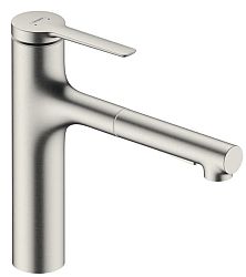 Drezová batéria Hansgrohe Zesis s vyťahovacou spŕškou, 2 prúdy nerez 74801800