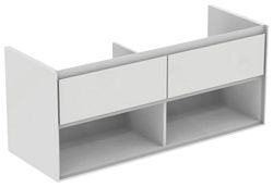 Kúpeľňová skrinka pod umývadlo Ideal Standard Connect Air 120x44x51,7 cm v kombinácii hnedá mat / biela mat E0829VY