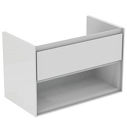 Kúpeľňová skrinka pod umývadlo Ideal Standard Connect Air 80x44x51,7 cm v kombinácii šedý dub / biela mat E0827PS