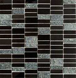 Nerezová mozaika Premium Mosaic Stone černá 30x30 cm mat / lesk MOS4815BK