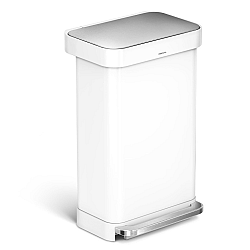 Odpadkový kôš voľne stojací Simplehuman Pedal bin 45 l biela oceľ lesk SHCW2027