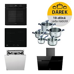 Rúra Whirlpool OMK58CU1SB + indukčná varná doska WSQ7360NE + odsávač pár WHVP62FLTSK + umývačka riadu WIC3C26F