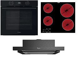 Rúra Whirlpool OMK58CU1SB + varná doska AKT8090NE + odsávač pár AKR7491NB