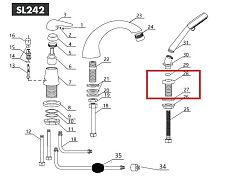 S-line - průchodka sprchové hadice - set NDSL24228