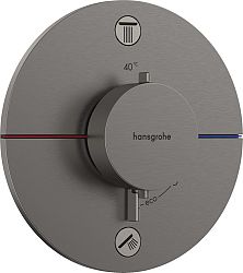 Vaňová batéria Hansgrohe ShowerSelect Comfort S bez podomietkového telesa kartáčovaný čierny chróm 15556340