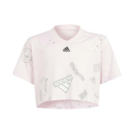 ADIDAS Dievčenský Crop top na cvičenie ružový 11-12 r (152 cm)