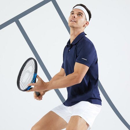 ARTENGO Pánske polo tričko Essential na tenis s krátkym rukávom tmavomodré 2XL