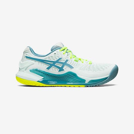 ASICS Dámska tenisová obuv Gel Resolution 9 bielo-zeleno-tyrkysová 39