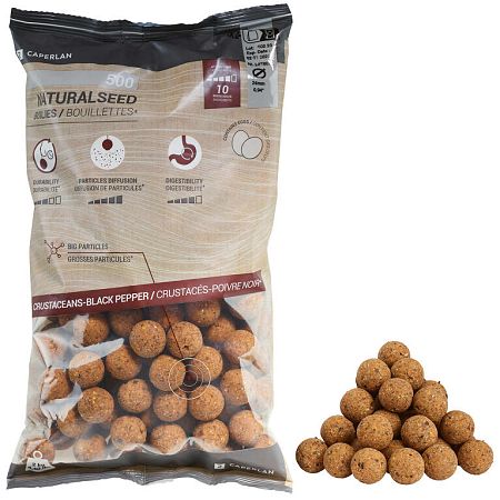 CAPERLAN Boilies na lov kapra Naturalseed 24 mm 2 kg Kôrovce - Čierne korenie