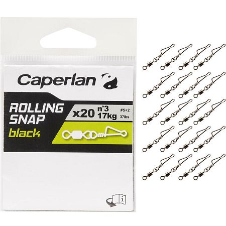 CAPERLAN Obrtlík s karabínkou Rolling Snap Black 4