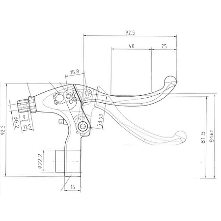 ELOPS Brzdová páčka V-Brake Tektro CL 331 TS čierna