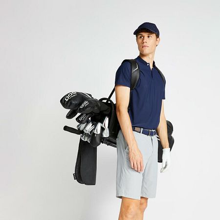 INESIS Pánska golfová polokošeľa Ultralight tmavomodrá XL