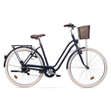 Mestský bicykel Elops 520 so zníženým rámom modrý XS