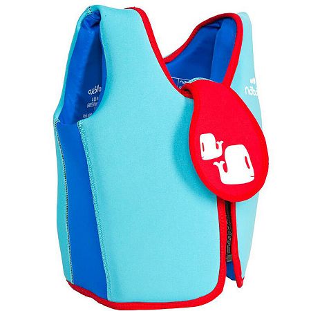 NABAIJI Plávacia vesta penová modro-červená tyrkysová 15-18 kg