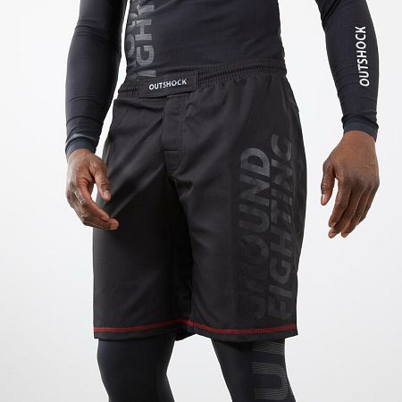 OUTSHOCK Bojové šortky Fightshort BJJ NoGi / Grappling 500 čierna S