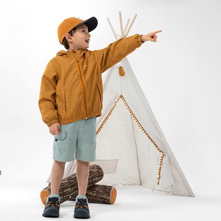 QUECHUA Detská nepremokavá turistická bunda MH500 2-6 rokov červená 2-3 r (89-95 cm)