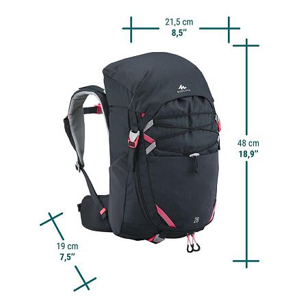 QUECHUA Detský turistický batoh MH500 28 l šedá