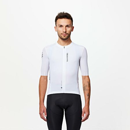 VAN RYSEL Unisex letný cyklistický dres Racer 2 s krátkym rukávom biely XL